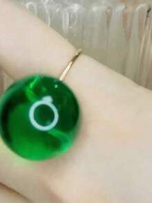 1pc Fashionable Elegant Minimalist Artistic Jelly Transparent Round Resin Stainless Steel Open Ring For Women, Suitable For Daily Commute, Street, Music Festival, Party, Evening Wear