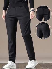 GRDR Men's Solid Color Pocket Casual Commuter Tapered Pants - Black - View 3
