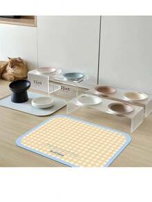 1件装多功能宠物餐垫，防水防漏PVC材质，适用于猫狗，四季皆宜 - 彩色 - 查看 4