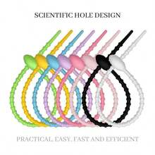 Set/5Pcs Silicone Color Cable Tie Collection Zip Ties Multi-Functional Application Releasable Zip-Tie Bag Ties Headset Data Line