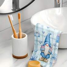 1 set/2 pièces/100 pièces Serviettes de cuisine et lavettes avec motif de lutin de Noël, convient pour la décoration intérieure des restaurants, cuisines et salles de bains, la décoration de fête, les cadeaux de fête et peut également être offert comme cadeaux de Noël - Multicolore - Voir 3