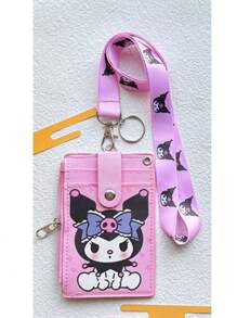 Sanrio 1 PC Hello Kitty Pink Lanyard With Card Holder – Cute Cartoon Design For ID, Access, Student & Work Badges – Neck Strap For Easy Carrying
