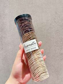 100个无缝发圈，简约百搭防滑弹力发圈，女士橡皮筋发圈，百搭螺旋纹理不伤发圈，100个装，发饰，发饰配件，女士发饰，秋季，旅行，美发工具，女士配件，美发用品，卷发，发圈，发圈，卷发配件，礼物，旅行，女士礼物，美发用品，圣诞礼物