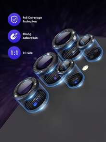 9H Tempered Glass Camera Lens Protector Set For Samsung Galaxy S26 Ultra/S25 Ultra/S24/S23/S22, Shiny Black, Suitable For Daily, Office And Home Use, Waterproof, Shockproof, Anti-Fall And Anti-Scratch. - Black - View 6