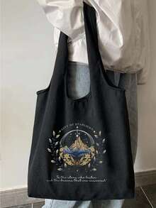 ACOTAR Pattern Tote Bag, Shoulder Bag For Travel Daily Commute Women's Shopping Bag, Folding Shoulder Bag