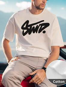 Camiseta Hombre Urbana Patrón Grafiti STWD 220g Algodón Grueso - Blanco - Ver 1
