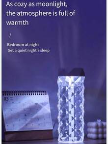 1pc 400ml Crystal Aroma Diffuser, USB Powered Home & Bathroom Air Purifier, Air Freshener, Can Add Essential Oils For Fragrance Mist