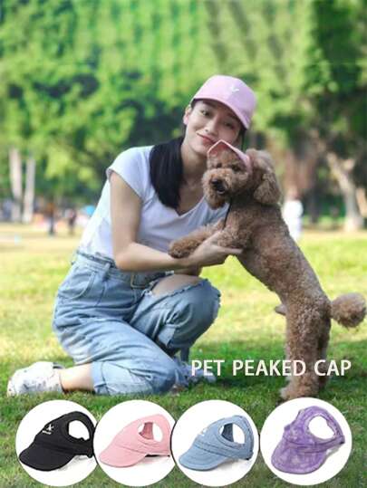 Adjustable Pet Dog Baseball Cap With Ear Holes For Small Medium Dogs Summer Dog Sun Hat Outdoor Hiking Pet Products