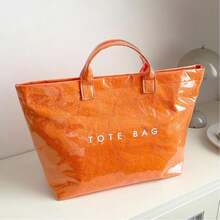 Stylish PVC Tote Purse For Women - Classy Handbag, Elevate Your Outfit With This Fashion Bag - 橘色 - 查看 5