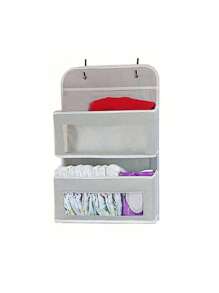 1Pc Multi-Layer Clothes Storage Hanging Bag With Pockets,Over-The-Door Hanging Storage Organizer With 5 Large Pockets, Unfinished Fabric Finish, Space-Saving Solution For Bedroom, Bathroom, Pantry, Nursery, Suitable For 14+ Age Group - Multicolor - View 13