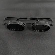 Men's Retro Spandex Style Rotating Sunglasses - Adjustable Brightness Steampunk Style Alloy Frame, Black And Gray Gradient Lenses, Travel And Fashion Accessories, Fashion Sunglasses, Party Sunglasses, Suitable For Bohemian Style Sunglasses - màu đen - Xem 2