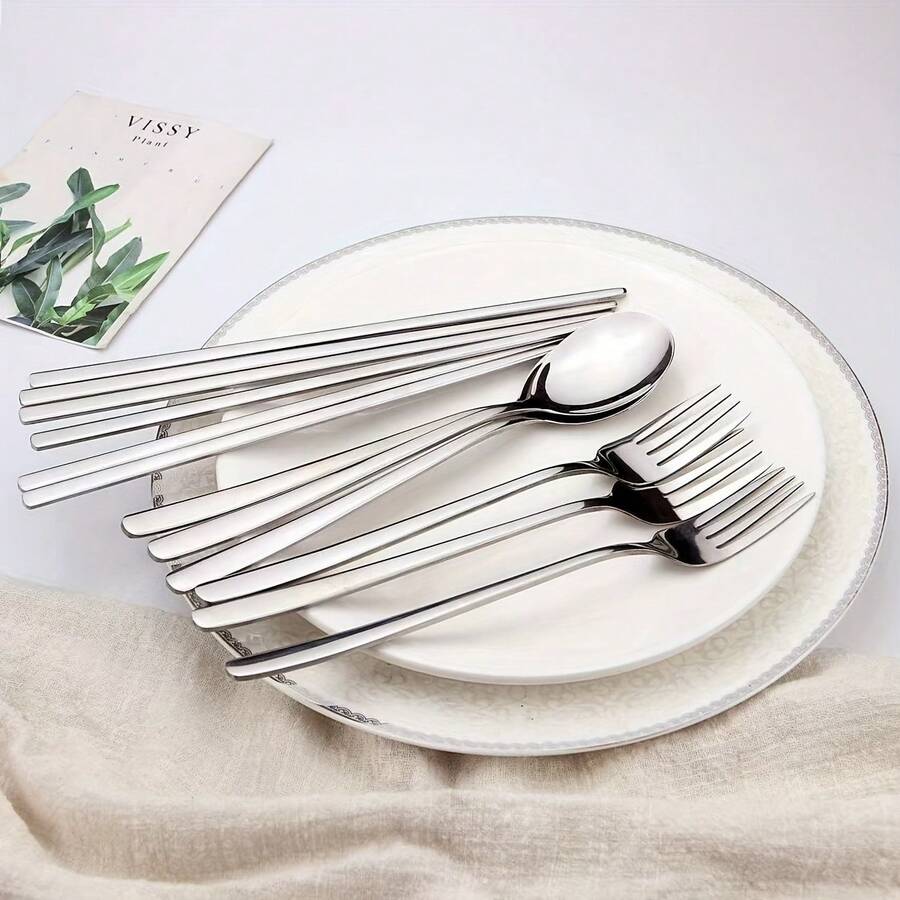 3/9pcs Spoon, Fork & Chopstick Cutlery Set, Korean Cutlery Set, High-Quality Stainless Steel Portable Spoon, Fork And Chopstick Set, Suitable For Home/Party/Outdoor/Travel/Picnic/Back To School