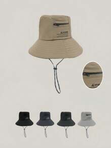 1pc Men's Bohemian Style Sun Protection Bucket Hat, Foldable Fishing/Hiking Hat, Waterproof, Breathable, Suitable For Outdoor Activities In Summer, Autumn, Winter