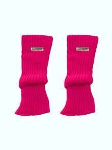 1 par de calentadores de piernas de invierno para mujer - Diseño elástico acanalado suave con decoración de hebilla de hierro, cobertura cómoda tipo calcetín para vaqueros y botas, estilo elegante y sencillo, accesorio para clima frío, ajuste ceñido y cómodo, construcción de tela suave, ropa de temporada de moda, un imprescindible para las mujeres fashionistas.