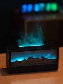 ViSSKO Difusor de aromas para lareira [Chama 3D + Controle Remoto Infravermelho] | Design retangular, 7 cores de iluminação fixas, reservatório de óleo essencial de 150ml, entrada 5V/2A (potência ≤10W), temporizador de desligamento automático, ideal para decoração de casa, mesa de escritório e estúdio de ioga.