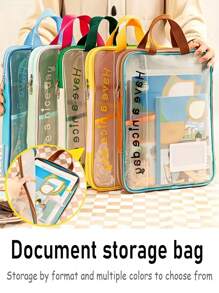 1pc Large Opening Mesh File Folder, Student Transparent Subject Sorting Exam Handbag, A4 Double Layer Nylon Mesh Subject Divider Bag, File Folder Exam Study Supplies Bag