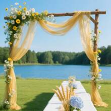 Orange Organza Chair Back Bow Decor, Organza Bow Decor Ribbon For Halloween, Weddings, Christmas, Easter, Outdoor Parties & Festivals. DIY-Friendly Bowknot For Various Holiday Decorations