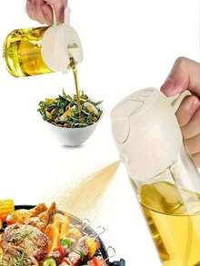 1PC 16.5oz Oil Dispenser Bottle For Kitchen - 2 In 1 Olive Oil Dispenser And Oil Sprayer - 470ml Olive Oil Bottle - Oil Sprayer For Cooking, Restaurant Kitchen, Salad, Barbecue - Multicolor - View 5