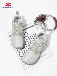 HOBIBEAR 男士撞色系带休闲运动鞋一双装，时尚透气加宽鞋型，适合健身房、户外活动、四季穿着，男女通用设计 - 灰色 - 查看 5