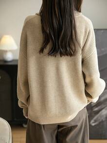 Women's Merino Wool Sweater Fall Clothes Winter Sweater Classic Vintage Cable Warm Long Sleeve Knit Sweater