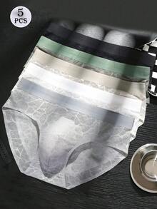 5pcs Men's Mesh Sexy Breathable Briefs