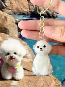 Transparent Dog Hair Storage Box, Pet Hair Memorial Pendant, Cute Dog Pendant, Attractive Pendant Decorative Memento, Transparent Plastic Pet Hair Collection Container With Cute Animal Pendant, Portable Home/Car/Travel Hair Collection Bag, Pet Owner Accessory - Multicolor - View 3