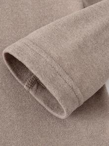 2pcs Men's Crew Neck Long Sleeve T-Shirt + Pants, Warm Casual Underlayer Fleece Sweatshirt Top And Bottoms For Autumn/Winter