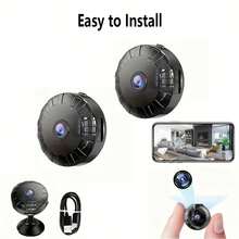 HD Mini WiFi Security Camera With Night Vision & Motion Alerts - USB Rechargeable, Portable, Wide-Angle, Easy App Setup