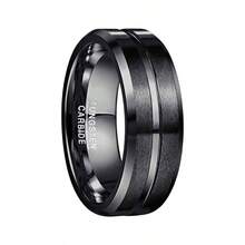 Tungsten Ring For Men Women 4/6/8/10mm Black/Blue/Gold/Rose Gold/Silver Groove Wedding Bands Beveled Edges Engraved I Love You Size 4 To 17