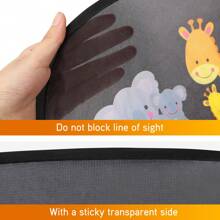 2pcs Cartoon Car Window Sunshade, PVC Electrostatic Film Side Window Sunshade With Suction Cup, UV Protection Heat Insulation Sunscreen - Multicolor - View 7