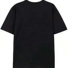 Detroit Tiger Graphic Men's T-Shirt - Vintage Style Cotton Crew Neck Tee With Baseball Bat Design, Black Casual Sportswear For All Seasons - 黑色 - 查看 2