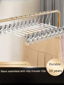 Pants Clip Hangers, Stainless Steel Skirt Clips, Wrinkle-Free Non-Slip Clothes Drying Rack Accessories - Multicolor - View 6