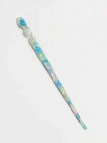 4个女士时尚优雅醋酸纤维发夹，适合日常佩戴、盘发、发髻造型、发髻发片、发型设计发夹、发卡、发夹、发饰、头部饰品，夏季、假日、旅行必备 - 彩色 - 查看 3