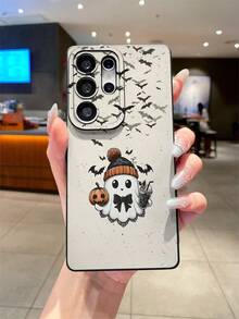 1pc Creative Ghost, Pumpkin, Bat Graphic Painted Glossy Black TPU Material Phone Case With Eye Design, Shockproof, Suitable As Gift For Boyfriend/Girlfriend, Compatible With Apple, OPPO, Vivo And Other Android Phones - Multicolor - View 5