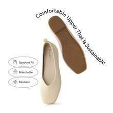 Women's Slip On Square Toe Ballet Arch Support Stylish Casual Comfortable Washable Working Walking Flats Shoes - 杏色 - 查看 2