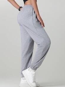 Women'S Joggers Pants Pockets Drawstring Running Sweatpants For Women Lounge Workout Jogging Tights - Grey - View 3