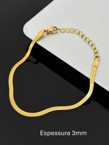 Men's Bracelet Stainless Steel Fine Mesh 18K Surgical Gold Silver Unisex - 金色 - 查看 3
