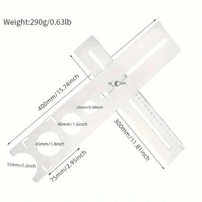 1 pieza Localizador de azulejos ajustable, regla de posición de marcado de pared, cortador de agujeros cerámicos, broca para taladro de azulejos, abridor de agujeros de mármol, herramienta de construcción