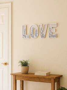 1 Pc Floral Wooden Letters Decor , Wood Alphabet With White Flower Patterns, 26 Letter Custom Name Decoration, Home Decor For Living Room, Bedroom, Entryway, Nursery, Wedding, Party Decoration