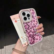 Y2K 1PC 2 Diamond Pentagram 3-In-1 Pink Leopard Pattern Suitable For IPhone 16, 16 Plus, 16 Pro Max, 16 Pro, 15 Plus, 15 Pro Max, 14, 14 Plus, 14 Pro Max, 13, 13 Pro, 13 Pro Max, 12, 12 Pro, 12 Pro Max, 11, 11 Pro, 11 Pro Max, Perfect For Girlfriends, Classmates, And Relatives - 黑色 - 查看 5