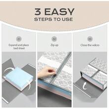 4 Pack Sheet Organizers And Storage With Clear Window And Label Foldable Bed Sheet Organizer For Linen Closet Fabric Bedding Storage Box For Duvet Covers Pillowcases Queen And King Size Greygift - 8 Pack - 查看 5