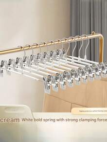 Pants Clip Hangers, Stainless Steel Skirt Clips, Wrinkle-Free Non-Slip Clothes Drying Rack Accessories - Multicolor - View 9