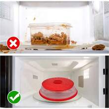 Microwave Splatter Cover With Steam Vent And Handle, Silicone Food Microwave Cover, Prevents Splattering And Keeps Microwave Clean, Space-Saving Design, Easy To Clean And Store, Heat Resistant, Perfect For Reheating Food, Fits Most Standard Size Plates And Bowls. - Nhiều màu - Xem 7