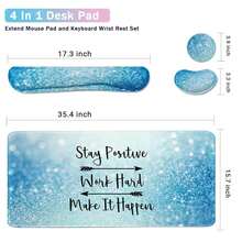 Large Keyboard Mouse Pad Set, Extended Mouse Pad+Keyboard Wrist Rest Support, Memory Foam Ergonomic Easy Typing, 4Pcs (35.4*15.9 In) Desk Pad Set For Home Office Study Game - Colorful-671326 - StayPositive - 查看 3