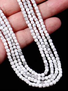 3*3mm Piedras preciosas naturales con forma de cubos de azúcar, cristales curativos sueltos, rocas con agujero perforado para hacer pulseras, joyería y manualidades