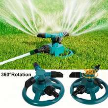 360° Rotating Garden Sprinkler – Adjustable Durable Lawn & Plant Watering Tool | Easy-Connect Hose Setup  | Ideal For Small To Medium Yards, Flower Beds & Patios - 墨綠色 - 查看 2