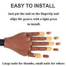 QWD Beginner & Advanced Nail Practice Hand Kit – Flexible Mannequin Hand For Nail Training, Fake Practice Hand With Movable Fingers, 200PCS Nail Tips, File, Brush & Clipper – Perfect For Nail Art Beginners & Professionals - 6合一套裝 - 查看 4