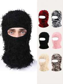 1pc Unisex Warm Street Fashion Funny Balaclava Knit Hat, Autumn/Winter Couples Cold-Proof Ski Mask Cap, Suitable For Cosplay, Halloween Party Winter Women