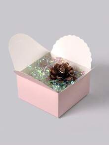 10pcs Multi-Color Bowknot Small Square Boxes, Solid Color Creative Wavy Edge Minimalist Square Folding Gift Boxes, Compact And Exquisite, Suitable For Packaging Small Items Such As Earrings, Wax Melts, Handmade Soaps, Small Snacks, Wedding Favors, Party Gifts, Beauty Samples, Practical And Decorative For Weddings, Christmas Parties, Birthday Parties, And Daily Gifting