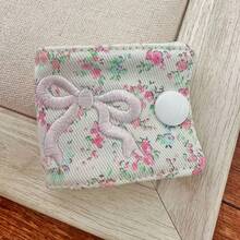 1 件碎花印花绗缝数据线收纳夹，花卉刺绣蝴蝶结，数据线分类夹，耳机线整理器套装家居收纳旅行收纳多功能收纳，适合女性、女孩旅行必需品、邮轮必需品、宿舍必需品、生日礼物、伴娘礼物、妈妈礼物、教师礼物、情人节礼物 - 彩色 - 查看 15
